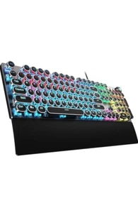 F2088 Typewriter Style Mechanical Gaming Keyboard Blue Black-blue switches - Picture 1 of 8