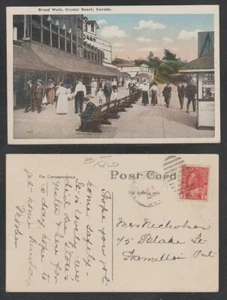 Tablero de postales Crystal Beach Ontario Walk Welland County circa 1920 - Imagen 1 de 3
