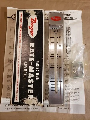 Dwyer RMB-52 气流计,5-50 SCFH,70 PSI 最大压力  — 第 1/4 张图片