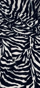 White Black Zebra Velboa Fabric 58'' PRICE PER METER - Picture 1 of 2