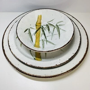 Wedgwood Midwinter Stonehenge Rangoon Bamboo -Dinner Plate, Side Plate, Bowl Set - Picture 1 of 19