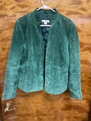Chaqueta de gamuza verde Coldwater Creek para mujer. Talla grande. Prev. Propiedad Foto 1 de 2