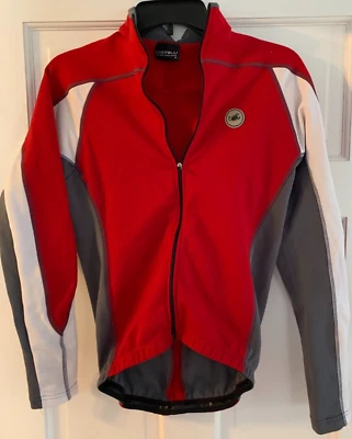 Chaqueta de ciclismo mediana rara Castelli para hombre roja, gris y blanca con logotipo de escorpión Foto 1 de 4
