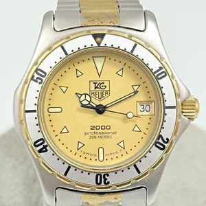 TAG HEUER 974.013 35mm BOY'S DATE GOLD DIAL VINTAGE WATCH SWISS QUARTZ F929 - Picture 1 of 11