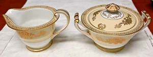 Vintage Noritake China Japan 4789 Goldana Cream and Sugar Set - Picture 1 of 9