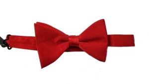 Zara Silk Bow Tie Red Pre-Tied Adjustable Men's Size M - Picture 1 of 1