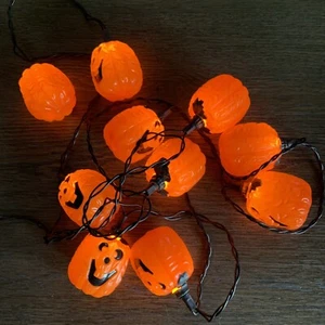 Halloween Pumpkin 3” Blow Mold String Light Set of 10 Fall Orange - Picture 1 of 4