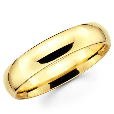 14K Solid Yellow Gold 5mm Comfort Fit Men's and Women's Wedding Band Ring - Image 1 of 3
