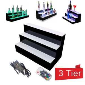 3 Stufen LED beleuchtete Rückseite Bar Schnapsflasche Regal leuchtend Display Ständer Gestell - Bild 1 von 10
