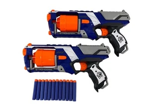 Nerf Strongarm N-Strike Elite 2 Dart Blaster 6 Shot Revolver Lot Set Foam Darts - Picture 1 of 14