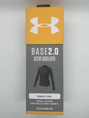 UNDER ARMOUR *WOMEN* BASE 2.0 CREW BLACK 1343321-100 (SMALL) NEW IN BOX - Image 1 of 2