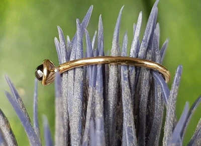 SCHMUCK-STCK RING Spinell SILBER vergoldet NEU schwarz 52 16,5 18 56  Facetten - Bild 1 von 2