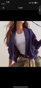 NEW FREE PEOPLE WE THE FREE ECLIPSE WORN THRU SURPLUS CARDI CARDIGAN SWEATER XS - Picture 1 of 10