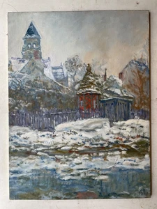 FRENCH IMPRESSIONISM - OIL ON CANVAS - CHURCH - MANNER CLAUDE MONET - Picture 1 of 14