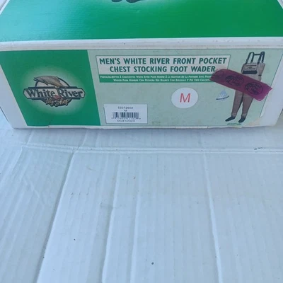 White River Fly Shop Men's Chest Waders Waterproof Fishing Boots Gray Size M - Image 1 of 4