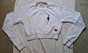 Sudadera Aviator Nation Bolt 2 Recortada Crew Blanca Talla XS Manga Larga - Imagen 1 de 11