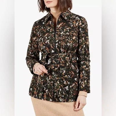 Chaqueta vaquera Ted Baker INNIZA Safari estampado bolsillo cargo EE. UU. 4 utilitaria con cinturón Foto 1 de 4