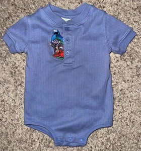 VTG 2002 Sesame Street Baby One Piece 12 M Cookie Monster, Elmo, Count Dracula - Picture 1 of 6