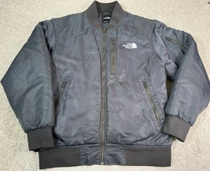 Vintage North Face MA-1 Flight Bomber Aviator Quilt Lined Jacket Mens Large Gray - Picture 1 of 12
