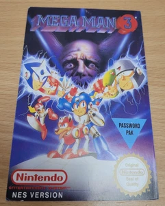 Mega Man 3 NES 1991 Retail Display Card for Nintendo Game - UK Version RARE - Bild 1 von 2