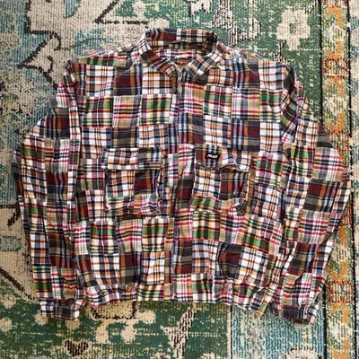 Palace Skateboards Mad Ras Jacket Red Plaid Medium Madras Cotton Patchwork - Image 1 of 4