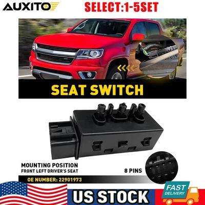 ПОДХОДИТ ДЛЯ ЗАМЕНЫ ПЕРЕКЛЮЧАТЕЛЯ ПИТАНИЯ СИДЕНЬЯ CHEVY COLORADO & GMC CANYON 2015-20 ГОДОВ ВЫПУСКА 22901973 1-10X - Изображение 1 из 4