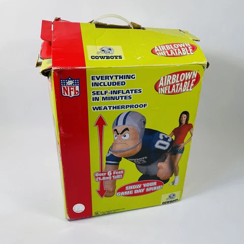 NFL Dallas Cowboys Airblown Inflatable Over 6’ Tall Football Player Pre-own RARE Cover