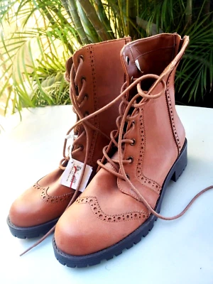 Botas American Eagle Marrón Castaño Corte Combate Suela Brogue TALLA 9 Foto 1 de 4