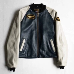 VANSON TJV Rider's Jacket Stadium Jumper Black Bicolor 38 - Picture 1 of 6