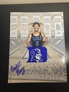 WENDELL MOORE signed DUKE BLUE DEVILS 11x14 photo (T-WOLVES) Full Name Gtp Hot - Picture 1 of 2