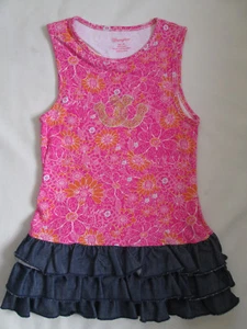 WRANGLER COWGIRL RODEO LITTLE GIRLS KIDS TANK DRESS PINK DENIM NEW SIZE 4T - Foto 1 di 2