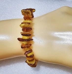 Echt Multicolor Baltischer Bernstein Perlen Dehnbar Armband - Bild 1 von 2