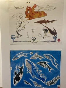 2 Sheets Bu LeMene Tattoo Flash Wall Art Traditional Whale Shark Dolphin Celtic - Picture 1 of 5