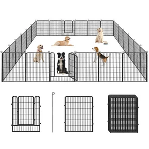SQIREP 40" Dog Fence Outdoor Metal Dog Playpen Indoor Pet Puppy Pen 10-28Panels - Picture 1 of 32