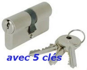 CYLINDRE SERRURE EUROPEEN 30/30 AVEC 5 CLES - Picture 1 of 2