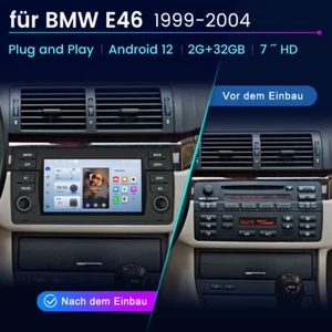Radio de coche para BMW E46 Serie 3 318 320 325 M3 Carplay Android 13 GPS Navi RDS 2+32GB - Imagen 1 de 12