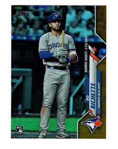 Bo Bichette RC 2020 Topps Update U-1 Debut RC Gold Foil Refractors Blue Jays