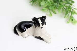 Estatuilla de animal coleccionable adornos perros pastor collie sentado de cerámica - Imagen 1 de 7