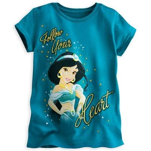 Disney Store Princess Aladdin Jasmine Short Sleeve T Shirt Girl Size 5/6 7/8 - Picture 1 of 1