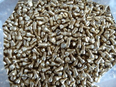 Meccano Screws 5/32" BSW x 7/32" long Quantity 20 Brass  - Image 1 of 2