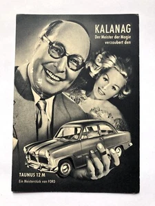 POSTCARD ADVERTISEMENT FOR FORD FEAT. KALANAG (CA. 60s) / Vintage Magic Ephemera - Picture 1 of 2