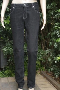 New Pencils Brand Black Jean White Trim Sz 14 Gorgeous Stylish Fantastic Bargain - Picture 1 of 10