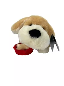 FAO Plush Dog with Barking & Wagging Tail has all tags Tan White Black Red - Picture 1 of 13