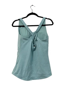 Prana Locano Bra Tank Top Womens M Ice Blue Stripe Racerback Gym Run Yoga - Picture 1 of 5