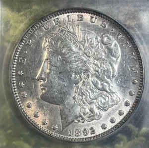 1892   Morgan  ICG GRADE AU55 Details Flashy with some light rim toning - Picture 1 of 6