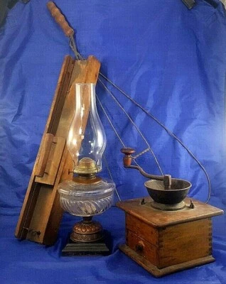 LOTE DE 4 PIEZAS ARTÍCULOS DE COCINA ANTIGUOS PIONEROS CA HISTORIA PIEZAS Circa 1889 Foto 1 de 4