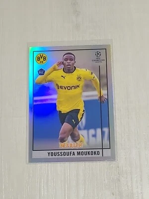 2020-21 Topps Merlin Chrome UCL Youssoufa Moukoko Refractor Rookie RC #80  - Image 1 of 2