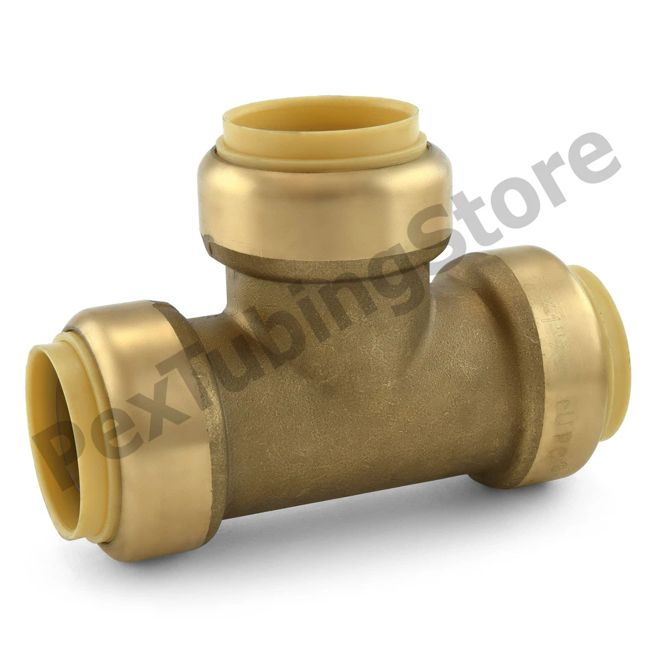1" Sharkbite Style (Push-Fit) Push to Connect Lead-Free Brass Tee - Image 1 of 1