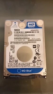 WD5000LPCX-60VHAT0 Western Digital Blue 500 GB 5400 RPM SATA 6 Gbps 8 MB Cache D - Immagine 1 di 3