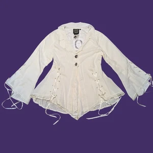 FUNHOUSE S Goth Vampir Bluse/ Jacke Gothic Whimsigoth Witchy Steampunk Top 3C - Bild 1 von 16